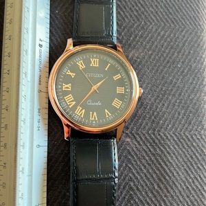 Citizen Mens Oversized Bk & Bronze/ Gold